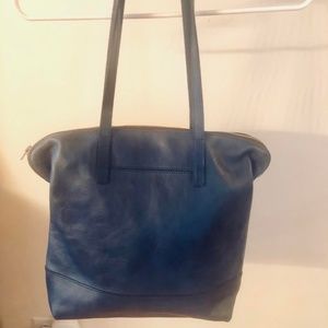Navy Leather Tote